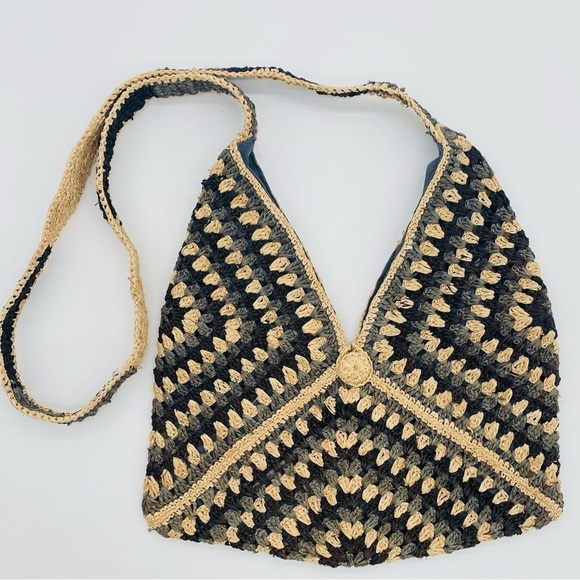 SHEBOBO 100% Raffia Crochet Boho Versatile Lightweight Crossbody Bag One Size - Picture 1 of 10